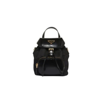 PRADA RE NYLON X BACKPACK CROSSBODY BAG BODY MESSENGER NERO BLACK 1BZ075 (18*15*10.5cm)